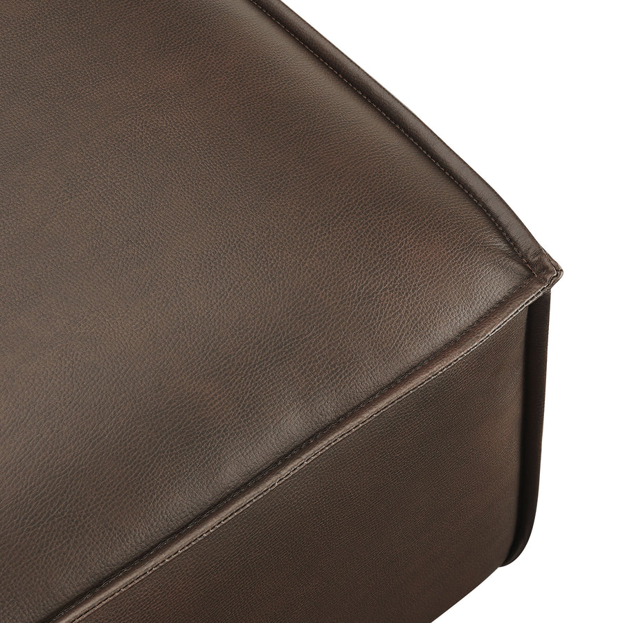 Atlas Vegan Leather Modular Ottoman in Espresso