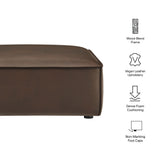 Atlas Vegan Leather Modular Ottoman in Espresso