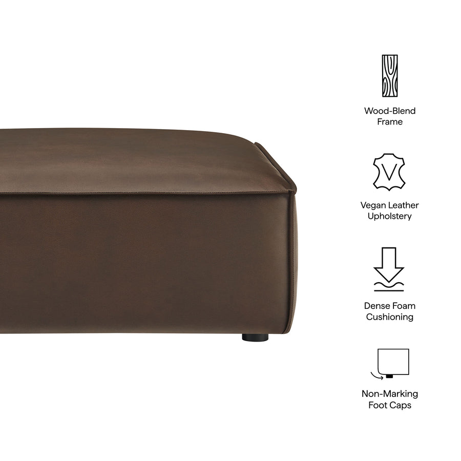 Atlas Vegan Leather Modular Ottoman in Espresso