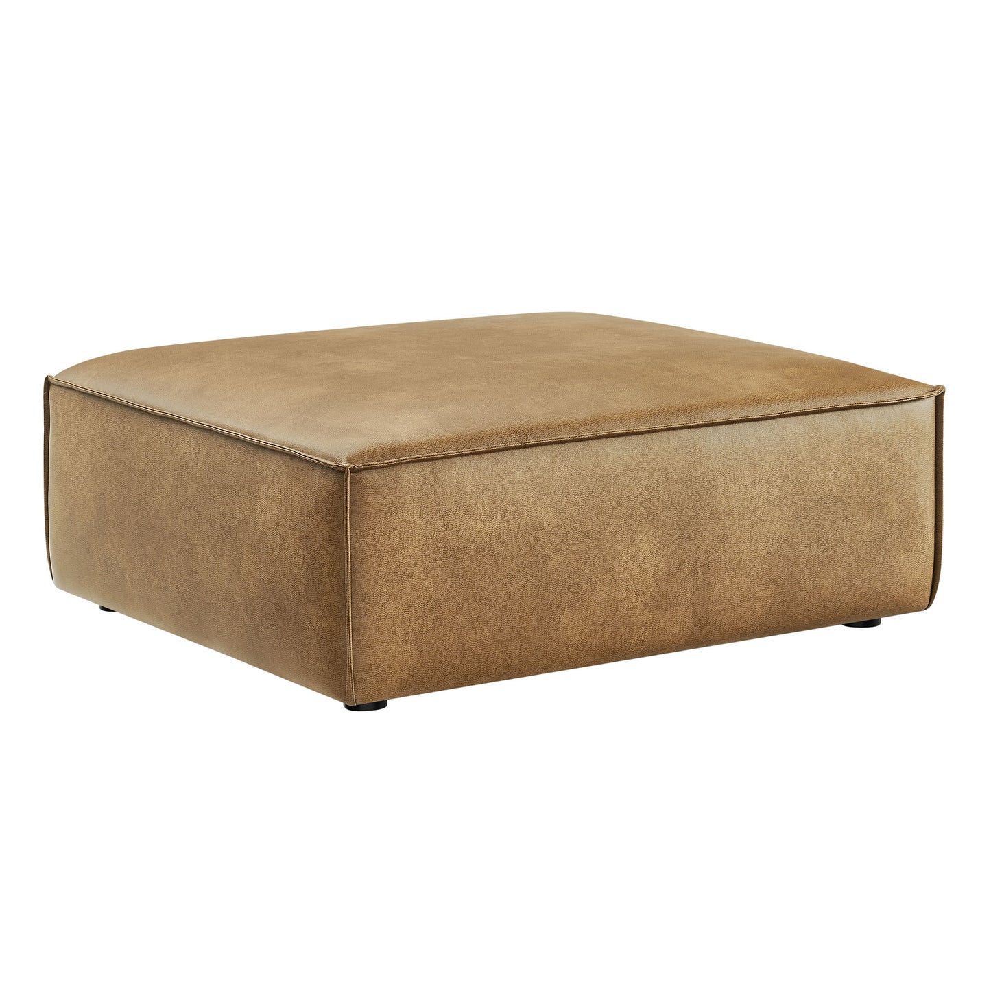 Atlas Vegan Leather Modular Ottoman in Toast