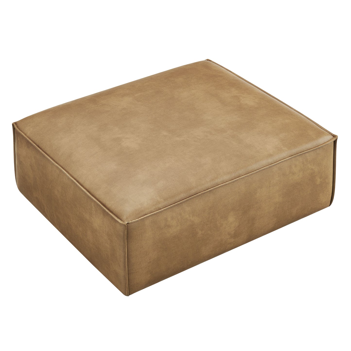 Atlas Vegan Leather Modular Ottoman in Toast