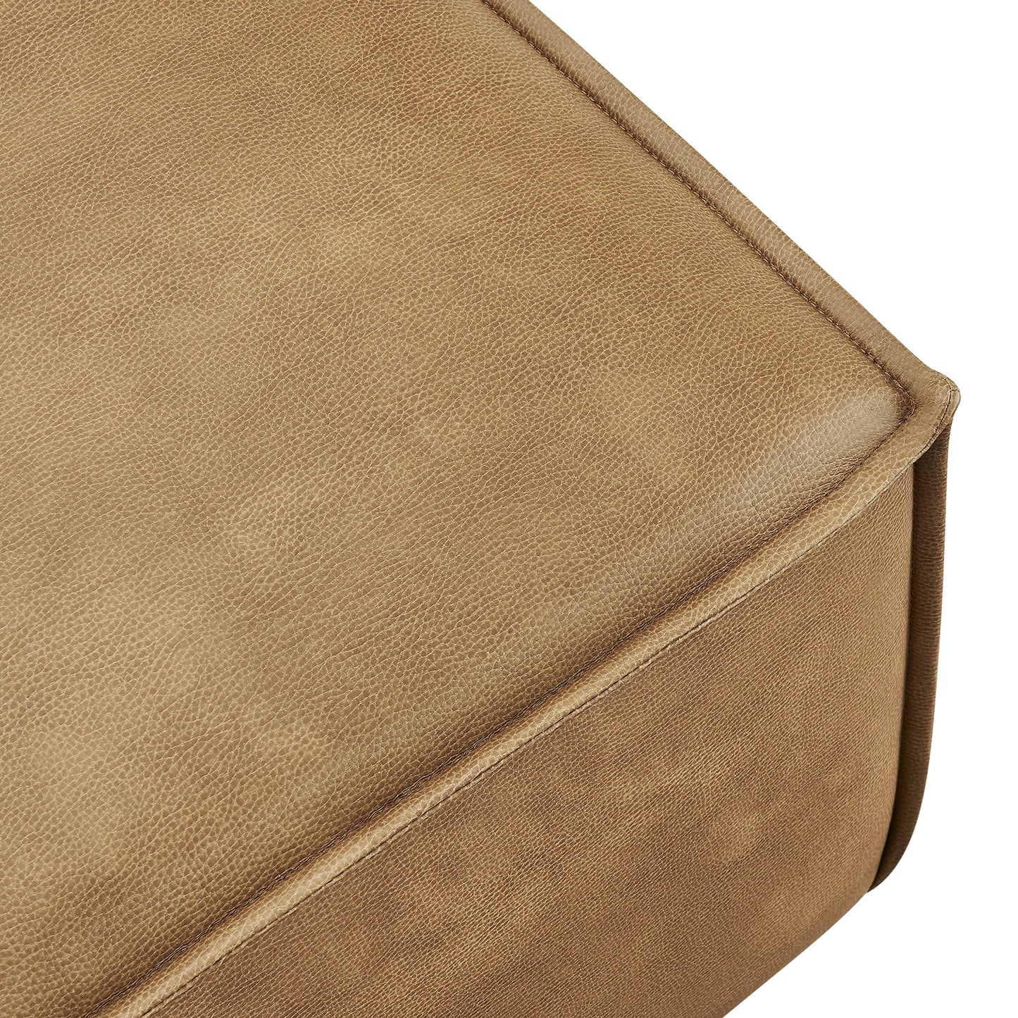 Atlas Vegan Leather Modular Ottoman in Toast