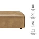 Atlas Vegan Leather Modular Ottoman in Toast