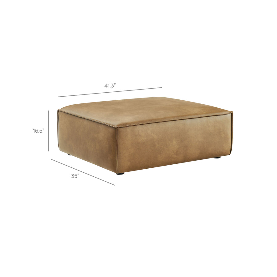 Atlas Vegan Leather Modular Ottoman in Toast