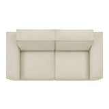 Atlas 2-Piece Performance Fabric Upholstered Modular Loveseat in Ecru
