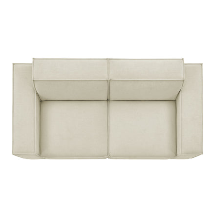 Restore 2-Piece Performance Fabric Upholstered Modular Loveseat in Ecru