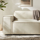 Atlas 2-Piece Performance Fabric Upholstered Modular Loveseat in Ecru
