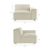 Atlas 2-Piece Performance Fabric Upholstered Modular Loveseat in Ecru