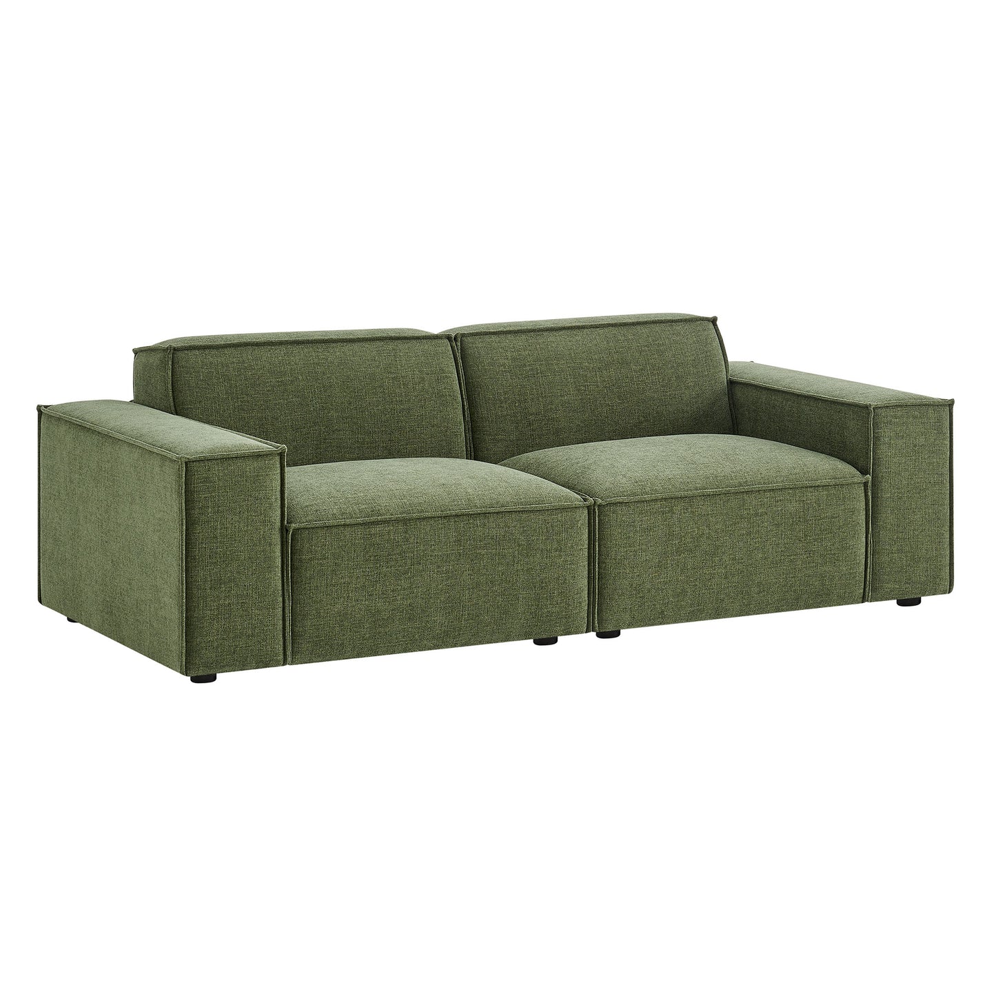 Atlas 2-Piece Performance Fabric Upholstered Modular Loveseat in Foliage