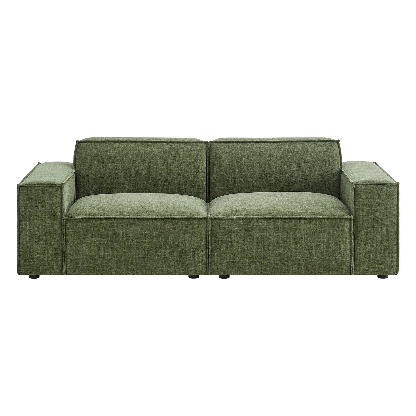 Atlas 2-Piece Performance Fabric Upholstered Modular Loveseat in Foliage