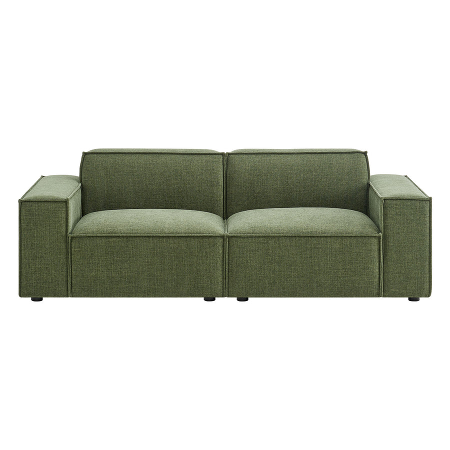 Atlas 2-Piece Performance Fabric Upholstered Modular Loveseat in Foliage
