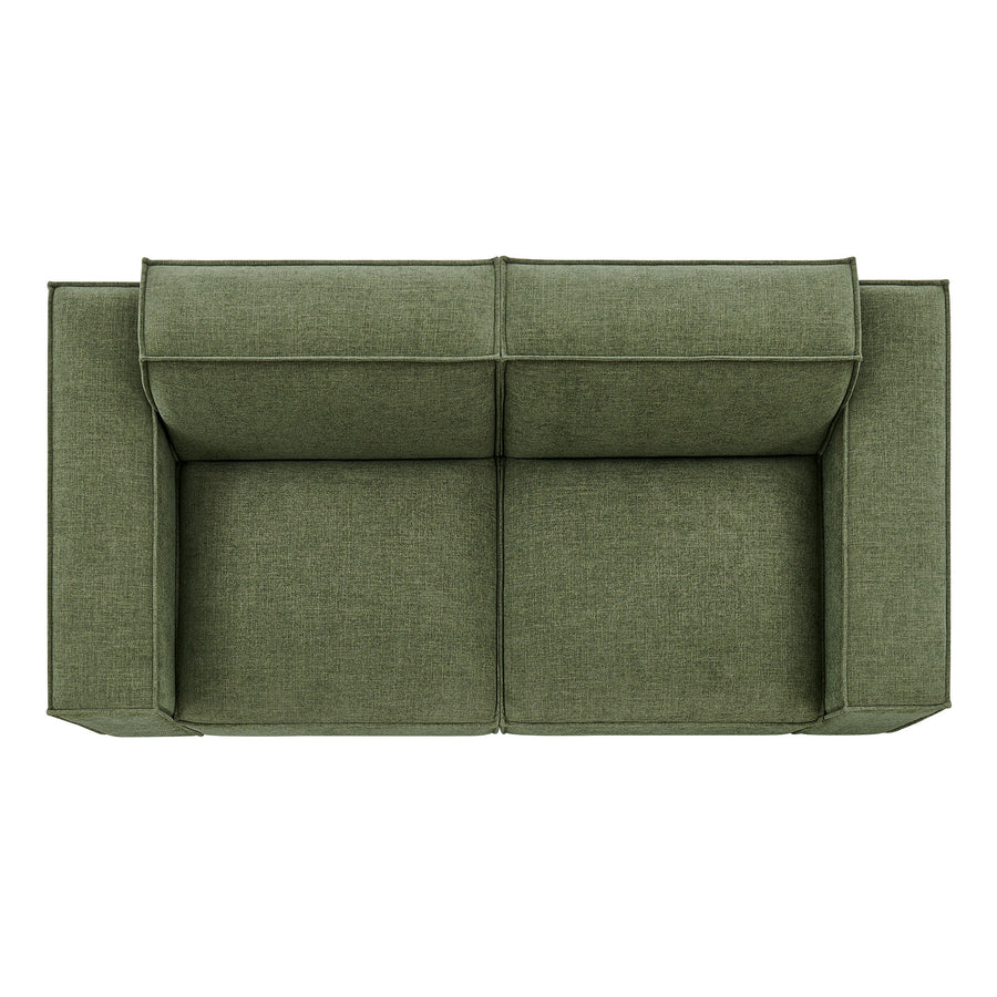 Atlas 2-Piece Performance Fabric Upholstered Modular Loveseat in Foliage
