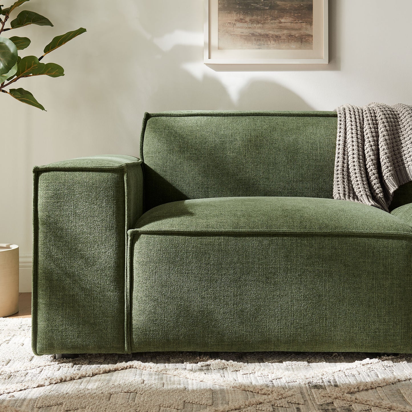 Atlas 2-Piece Performance Fabric Upholstered Modular Loveseat in Foliage