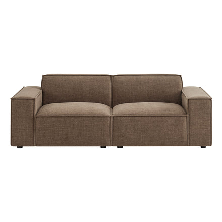 Restore 2-Piece Performance Fabric Upholstered Modular Loveseat in Mocha