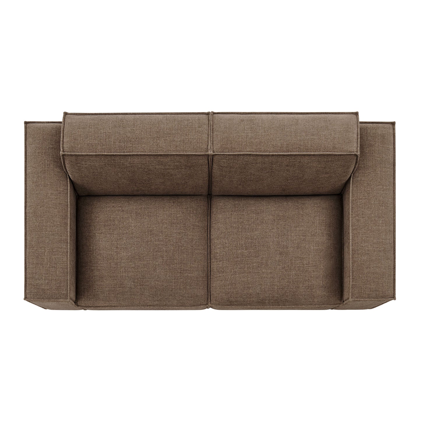 Atlas 2-Piece Performance Fabric Upholstered Modular Loveseat in Mocha