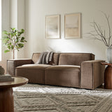 Atlas 2-Piece Performance Fabric Upholstered Modular Loveseat in Mocha