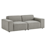 Atlas 2-Piece Performance Fabric Upholstered Modular Loveseat in Pewter