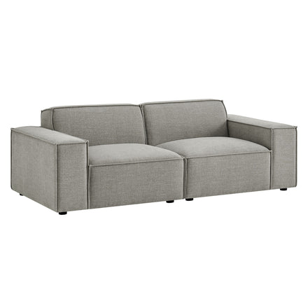 Restore 2-Piece Performance Fabric Upholstered Modular Loveseat in Pewter