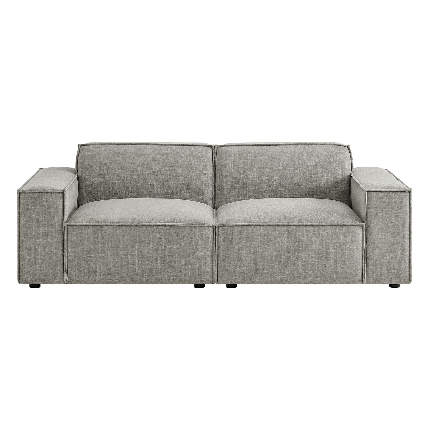 Atlas 2-Piece Performance Fabric Upholstered Modular Loveseat in Pewter
