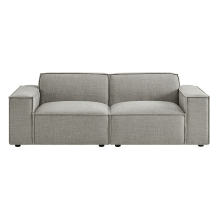 Restore 2-Piece Performance Fabric Upholstered Modular Loveseat in Pewter