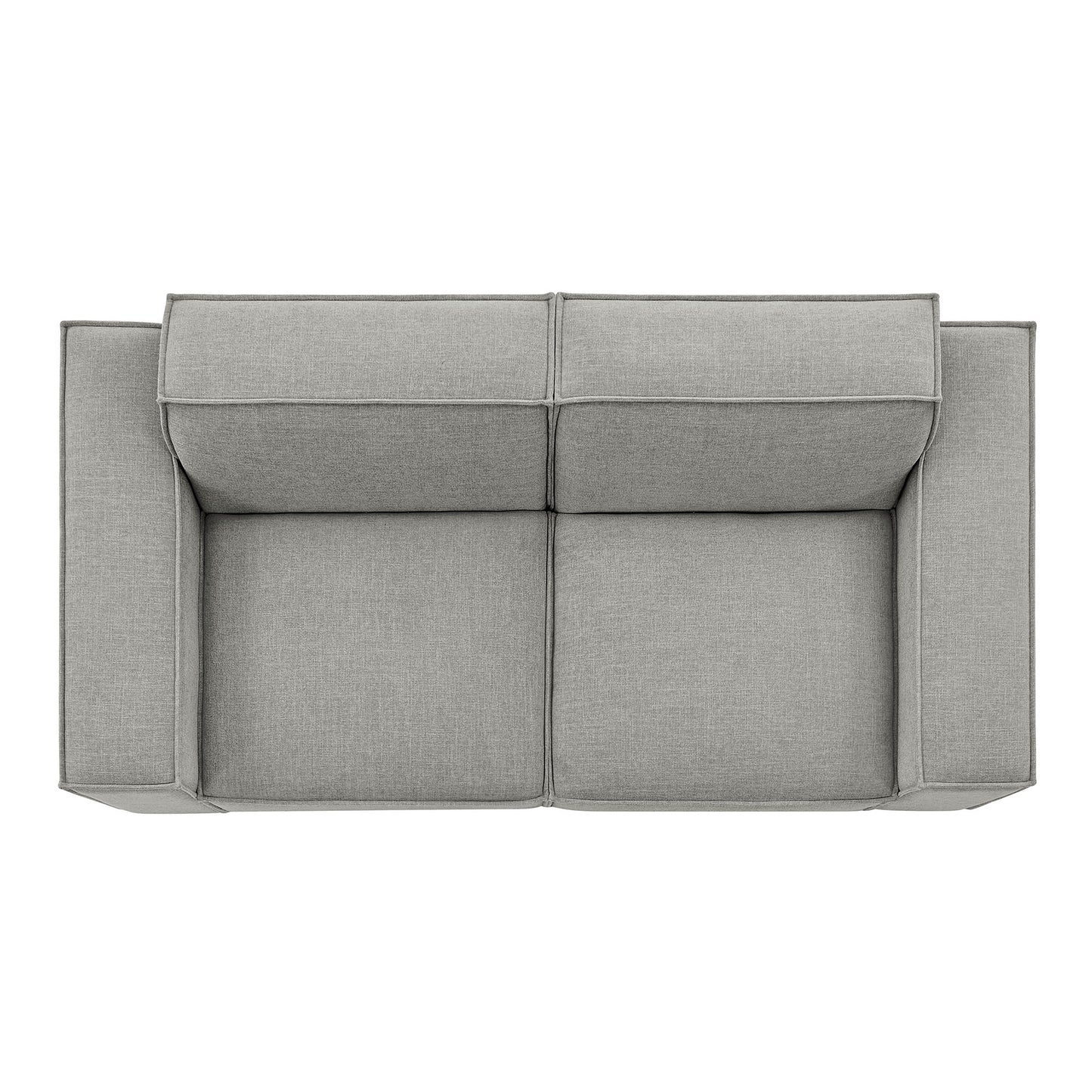 Atlas 2-Piece Performance Fabric Upholstered Modular Loveseat in Pewter