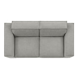 Atlas 2-Piece Performance Fabric Upholstered Modular Loveseat in Pewter