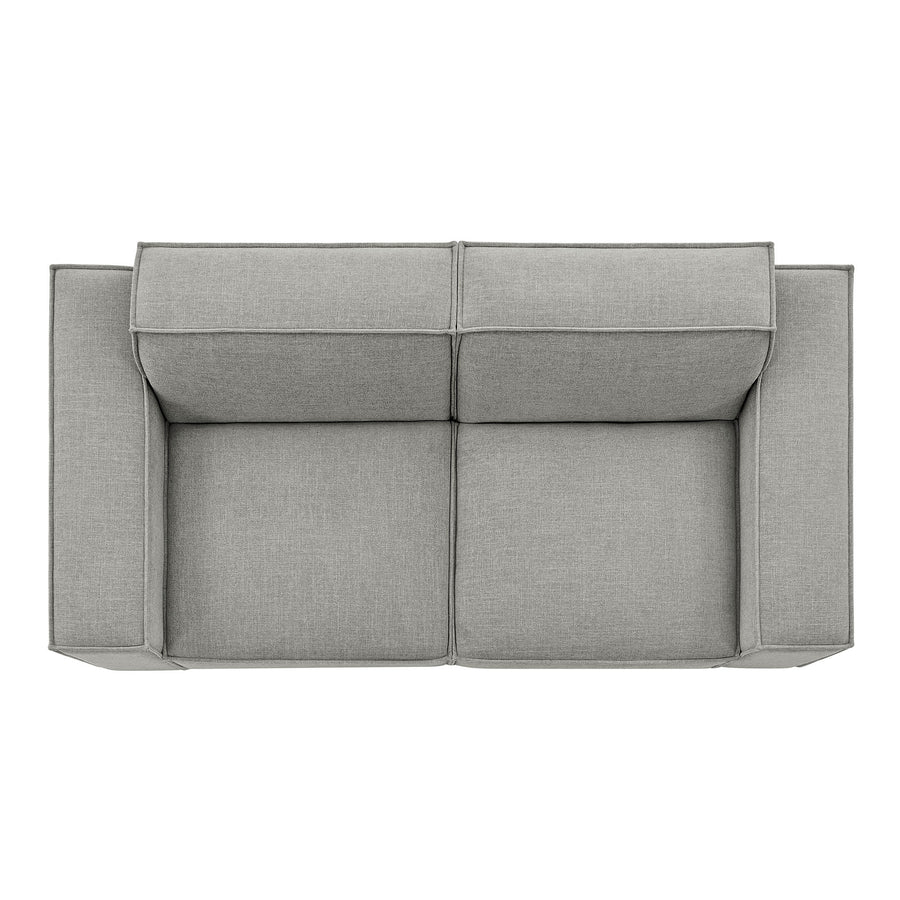 Atlas 2-Piece Performance Fabric Upholstered Modular Loveseat in Pewter