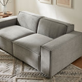 Atlas 2-Piece Performance Fabric Upholstered Modular Loveseat in Pewter