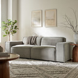 Atlas 2-Piece Performance Fabric Upholstered Modular Loveseat in Pewter
