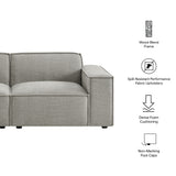 Atlas 2-Piece Performance Fabric Upholstered Modular Loveseat in Pewter