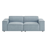 Atlas 2-Piece Performance Fabric Upholstered Modular Loveseat in Sky Blue