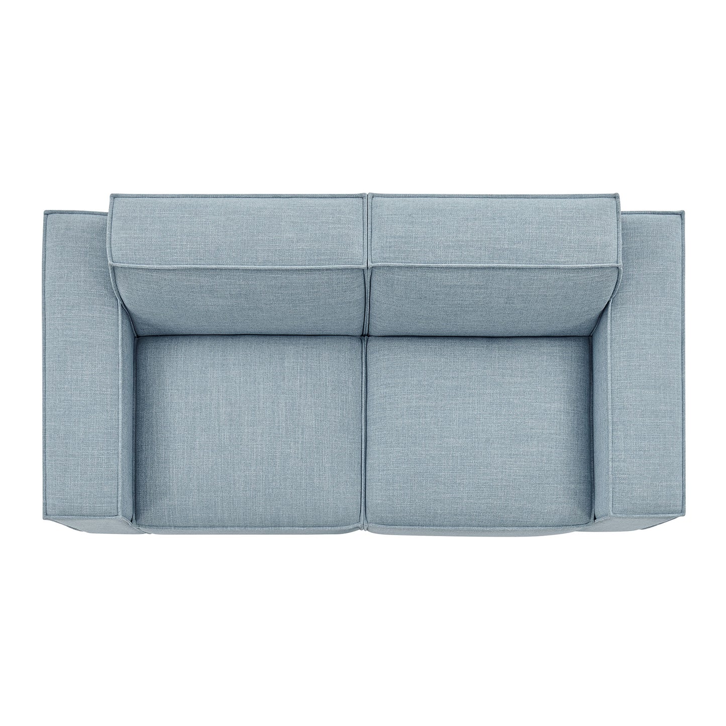 Atlas 2-Piece Performance Fabric Upholstered Modular Loveseat in Sky Blue