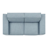 Atlas 2-Piece Performance Fabric Upholstered Modular Loveseat in Sky Blue