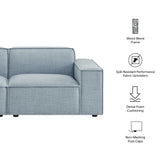 Atlas 2-Piece Performance Fabric Upholstered Modular Loveseat in Sky Blue