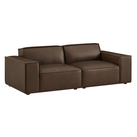Restore 2-Piece Vegan Leather Modular Loveseat in Espresso