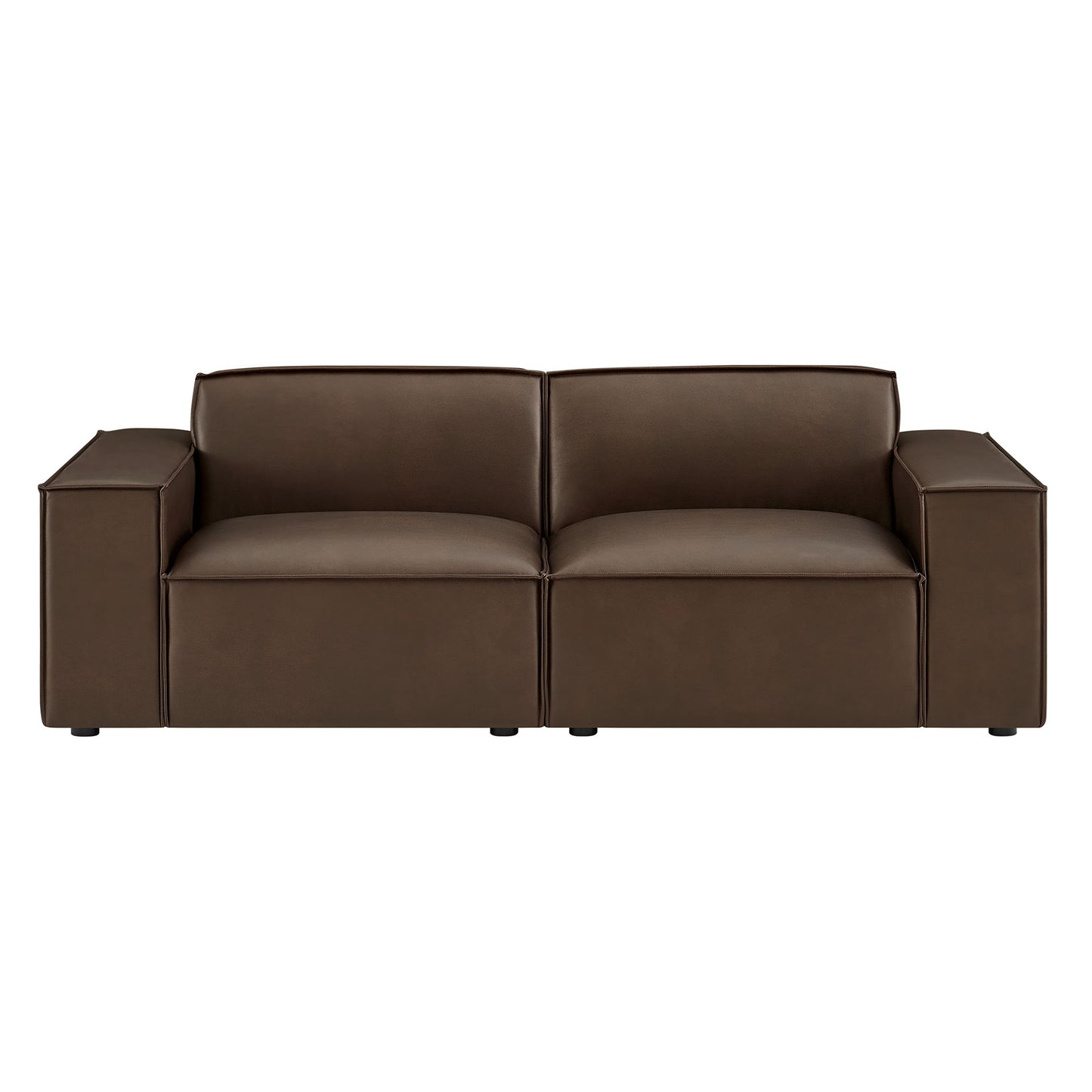 Atlas 2-Piece Vegan Leather Modular Loveseat in Espresso
