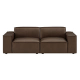 Atlas 2-Piece Vegan Leather Modular Loveseat in Espresso