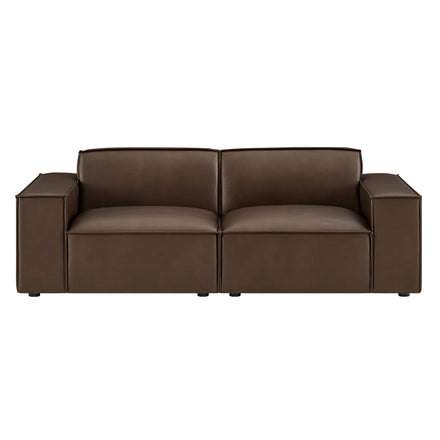 Restore 2-Piece Vegan Leather Modular Loveseat in Espresso
