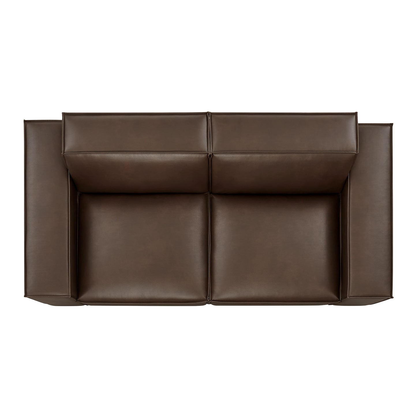 Atlas 2-Piece Vegan Leather Modular Loveseat in Espresso