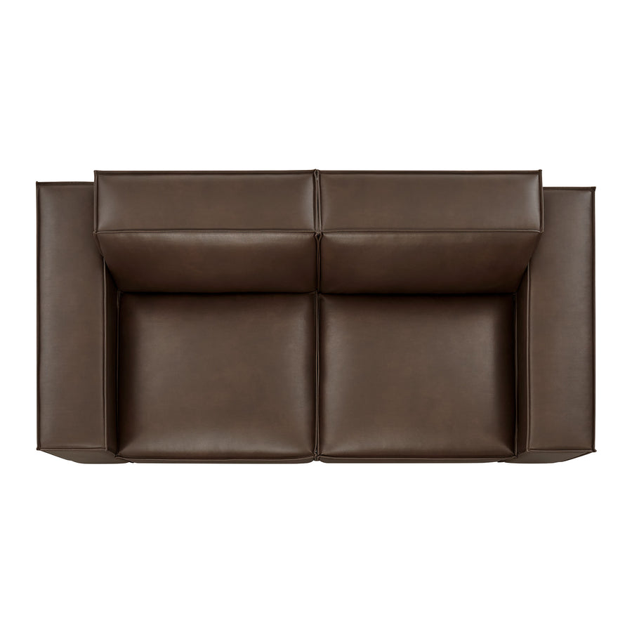 Atlas 2-Piece Vegan Leather Modular Loveseat in Espresso