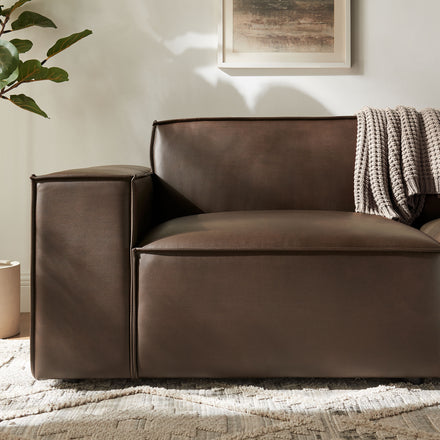 Restore 2-Piece Vegan Leather Modular Loveseat in Espresso
