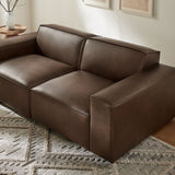 Atlas 2-Piece Vegan Leather Modular Loveseat in Espresso