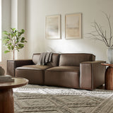 Atlas 2-Piece Vegan Leather Modular Loveseat in Espresso