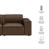 Atlas 2-Piece Vegan Leather Modular Loveseat in Espresso
