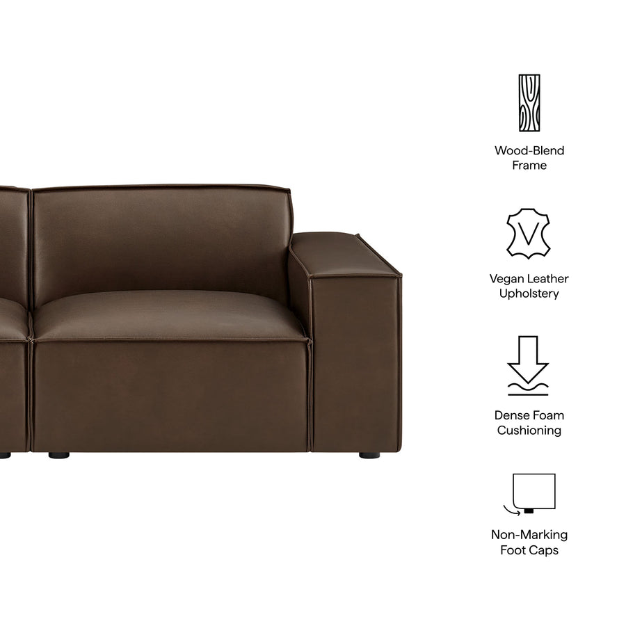 Atlas 2-Piece Vegan Leather Modular Loveseat in Espresso