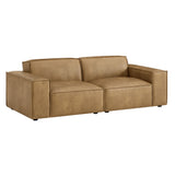Atlas 2-Piece Vegan Leather Modular Loveseat in Toast