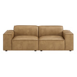 Atlas 2-Piece Vegan Leather Modular Loveseat in Toast