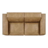 Atlas 2-Piece Vegan Leather Modular Loveseat in Toast
