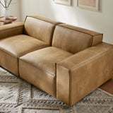 Atlas 2-Piece Vegan Leather Modular Loveseat in Toast