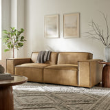 Atlas 2-Piece Vegan Leather Modular Loveseat in Toast
